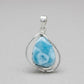 Ciondolo goccia Larimar su argento dettaglio