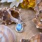 Ciondolo goccia mini in Larimar su argento dettaglio