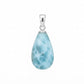 Ciondolo goccia piccolo Larimar naturale e argento dettaglio