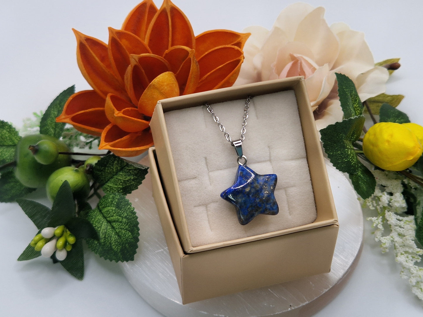 Ciondolo stella Lapislazuli pietra naturale