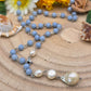 Collana Angelite e perle barocche