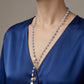 Collana Angelite e perle barocche