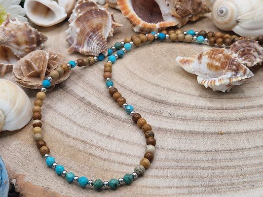 Collana Turchese e pietra paesina naturali