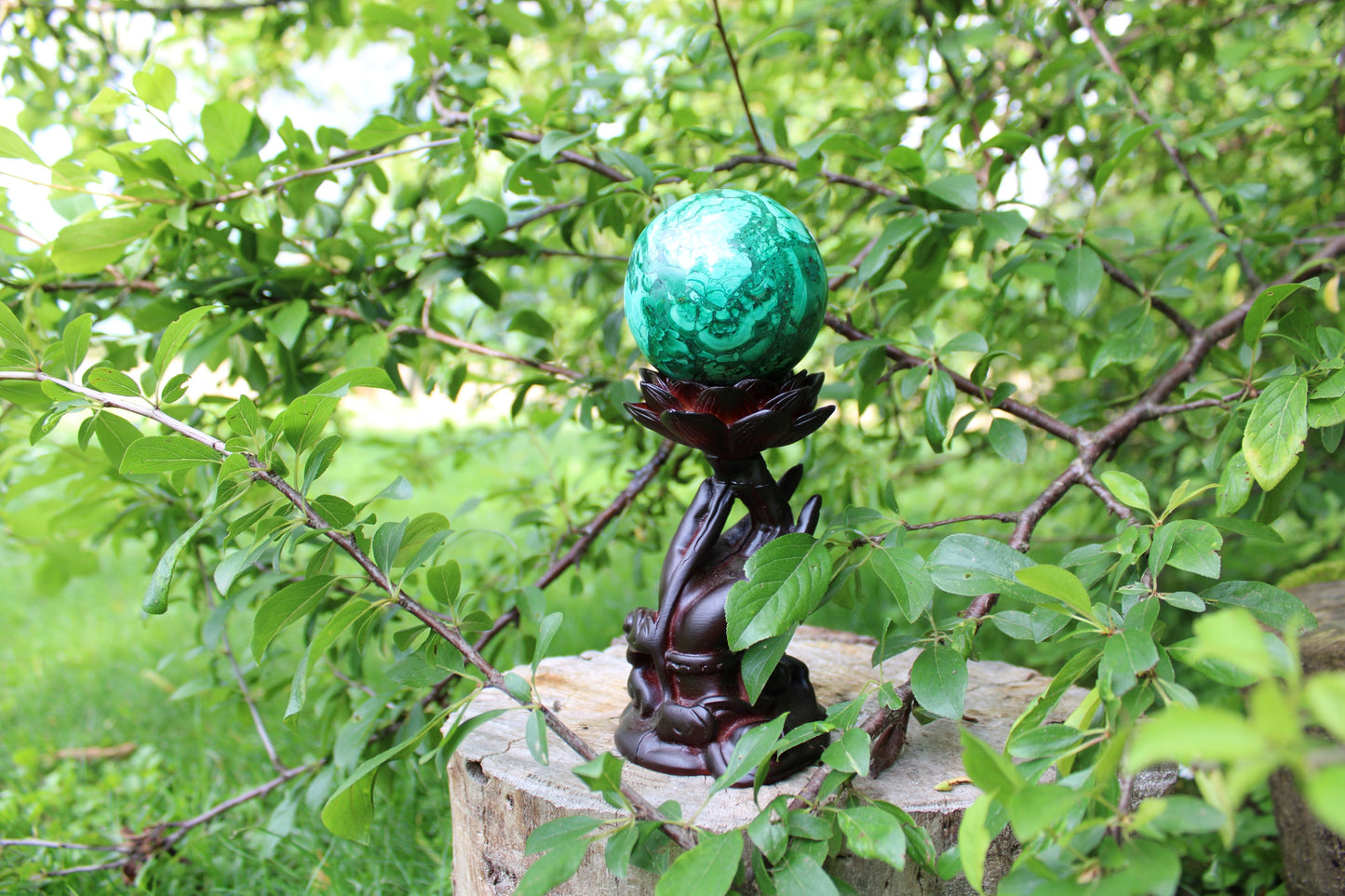 Sfera malachite 8 cm pietra naturale