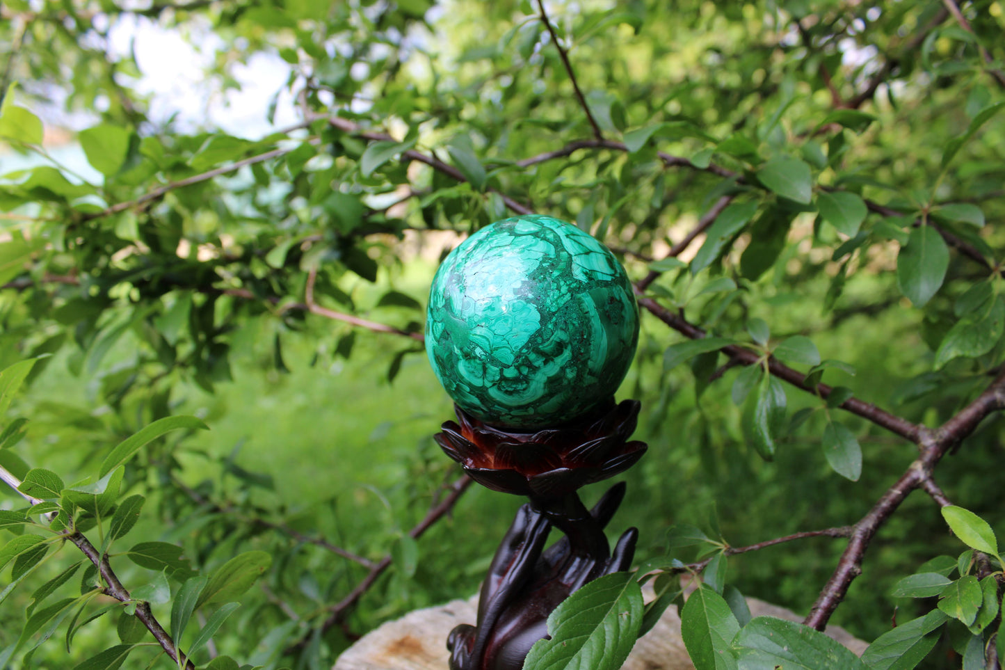 Sfera malachite 8 cm pietra naturale