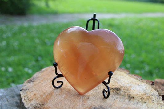 Cuore grande calcite arancio