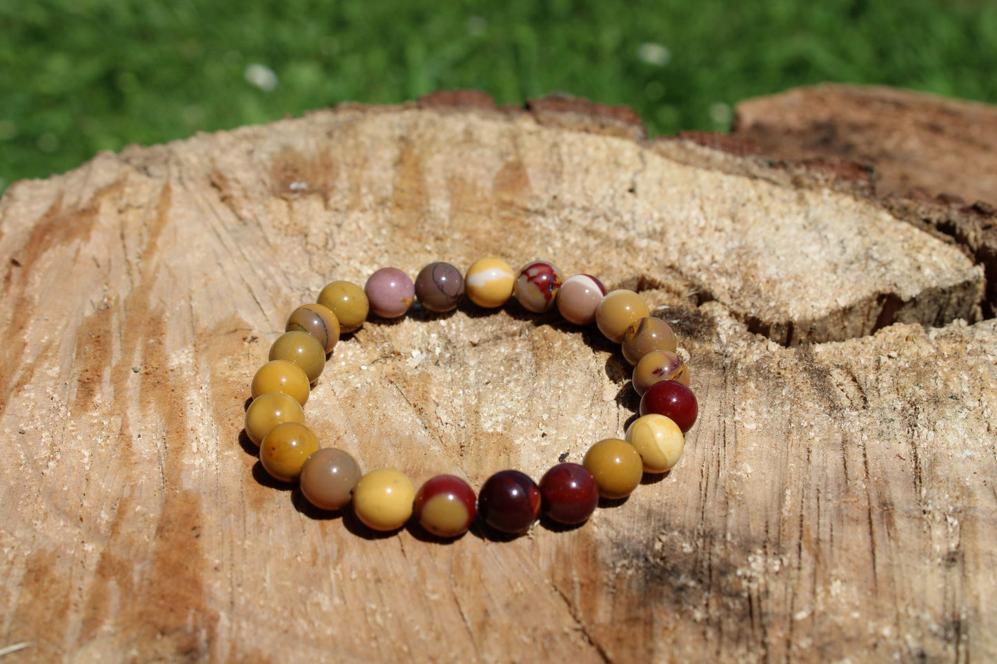 Bracciale 8 mm mookaite pietra naturale