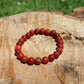 Bracciale 8 mm diaspro rosso pietra naturale