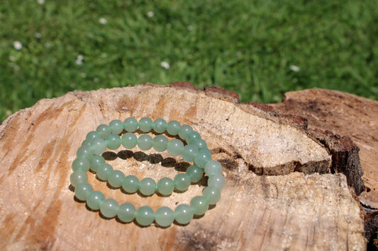 Bracciale 8 mm avventurina verde pietra naturale