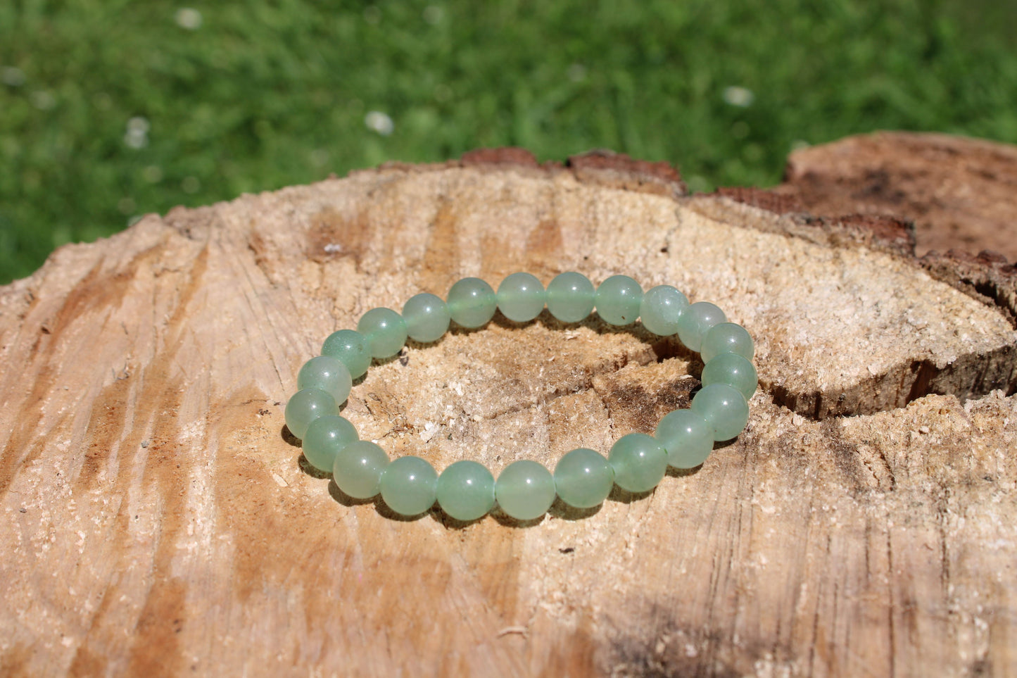 Bracciale 8 mm avventurina verde pietra naturale