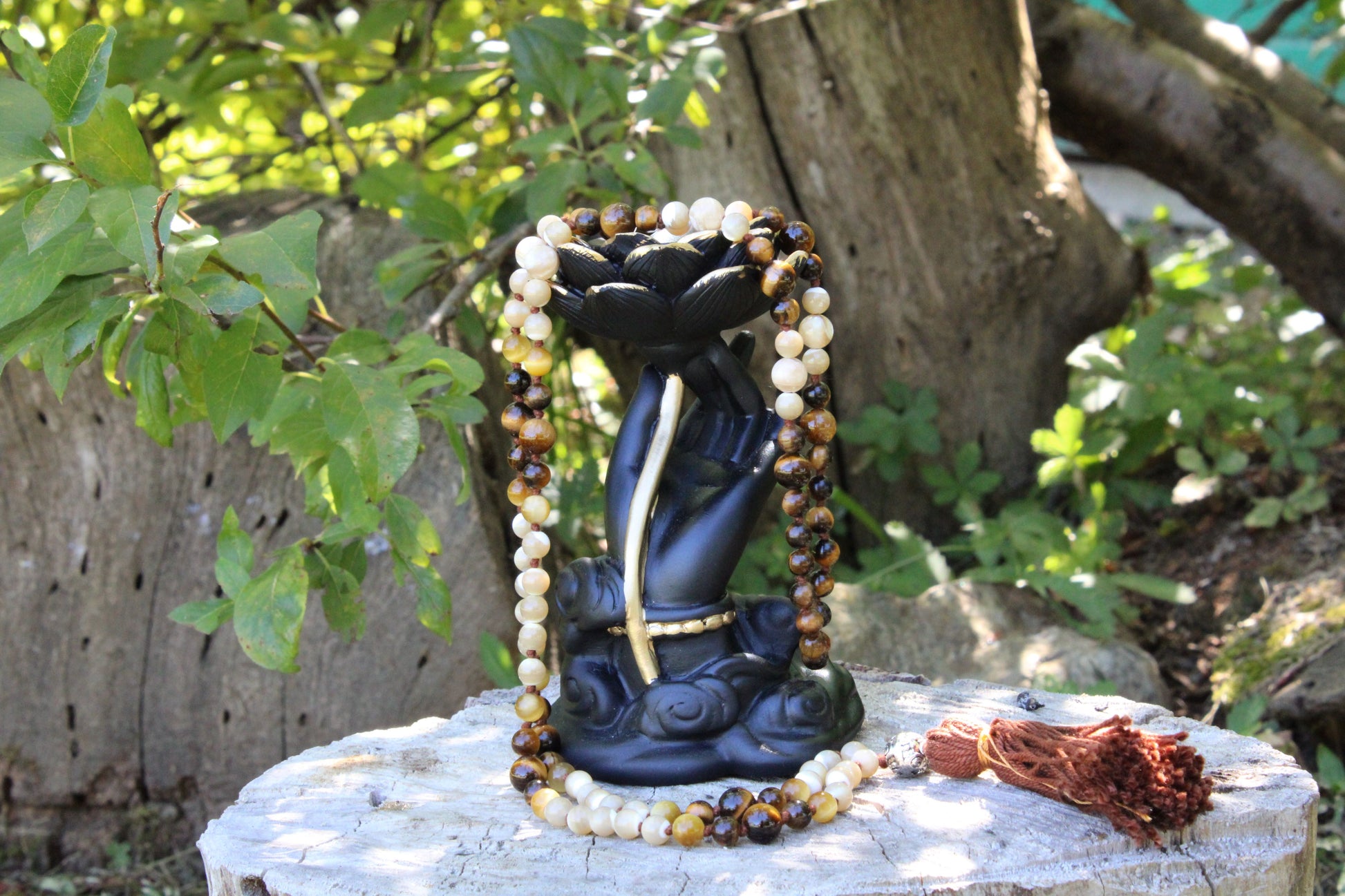 Japamala Tibetano In OCCHIO DI TIGRE - 8mm - Collana Mala 108 - Foto 8