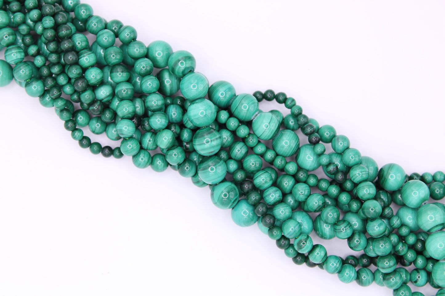 Malachite fili di pietra naturale tondo liscio