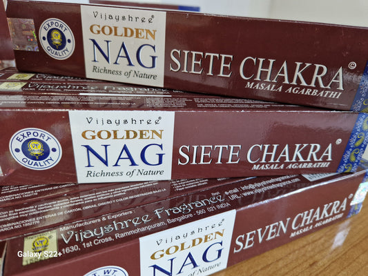 Incenso Golden Nag Sette Chakra