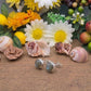 Orecchini a lobo Labradorite naturale su argento 