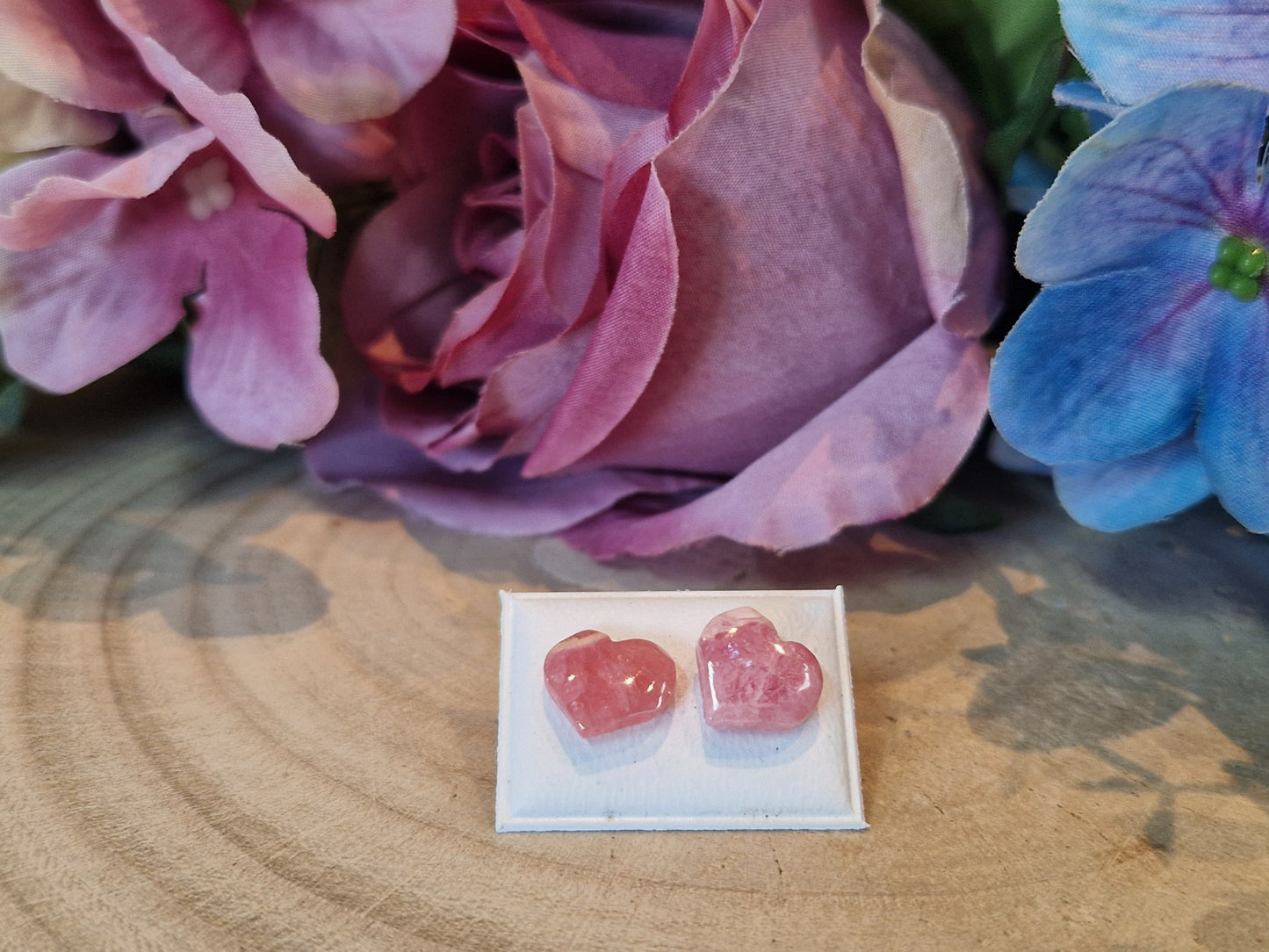 Orecchini cuore Rodocrosite pietra naturale