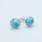 Orecchini perno in Larimar naturale su argento dettaglio 