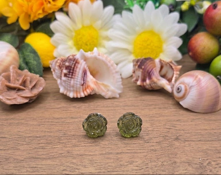 Orecchini tormalina verde su argento