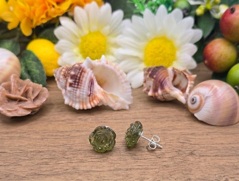 Orecchini tormalina verde su argento
