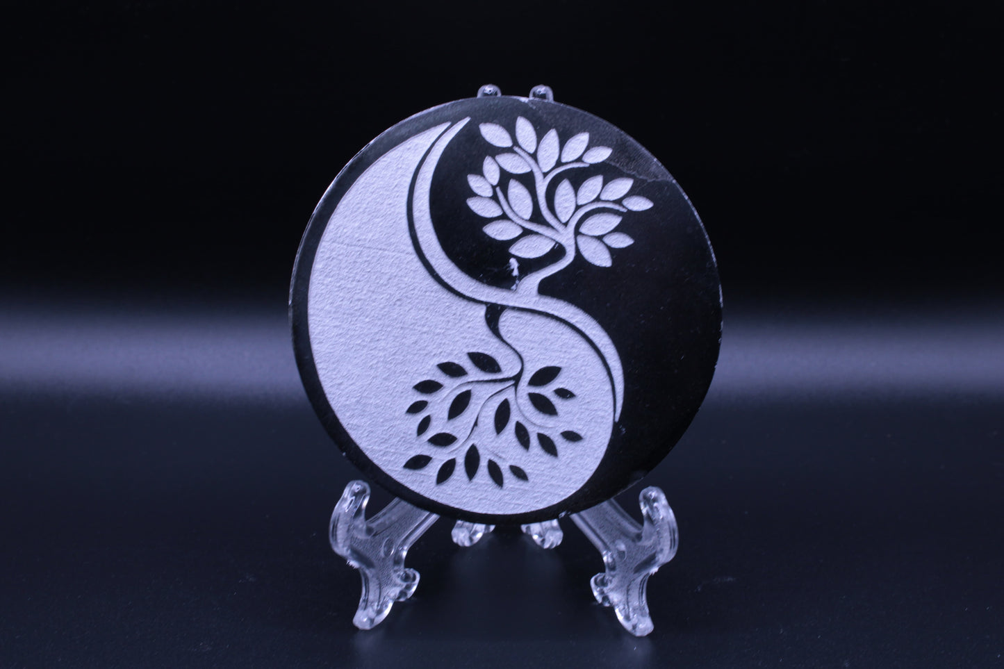 Piatto armonizzatore Selenite pietra naturale Yin-Yang