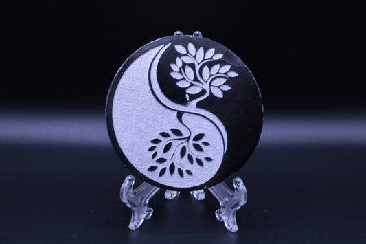 Piatto armonizzatore Selenite pietra naturale Yin-Yang