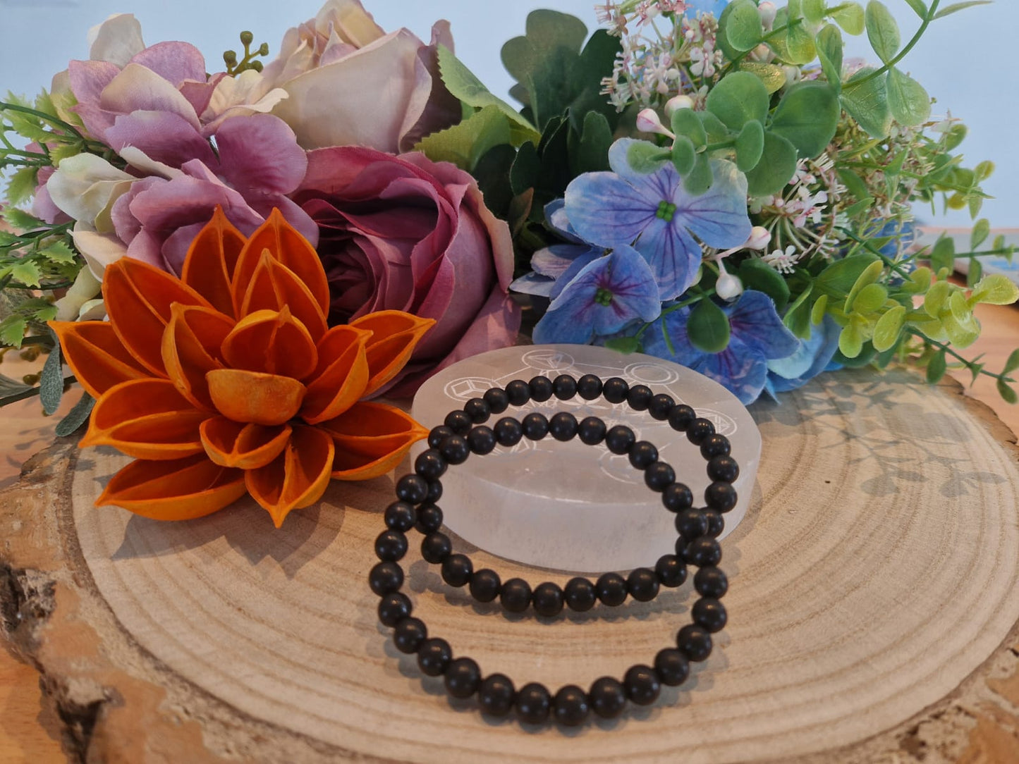 Shungite bracciale 6mm in pietra naturale