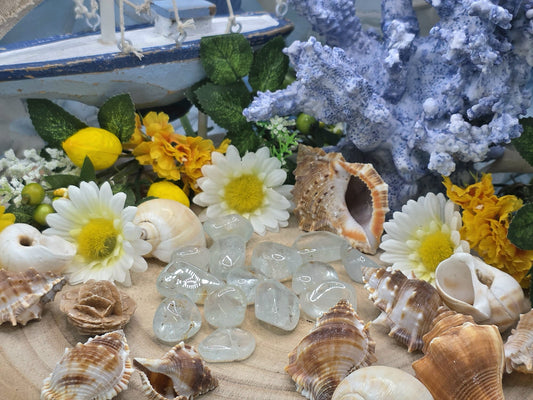 Topazio azzurro pietra naturale burattata