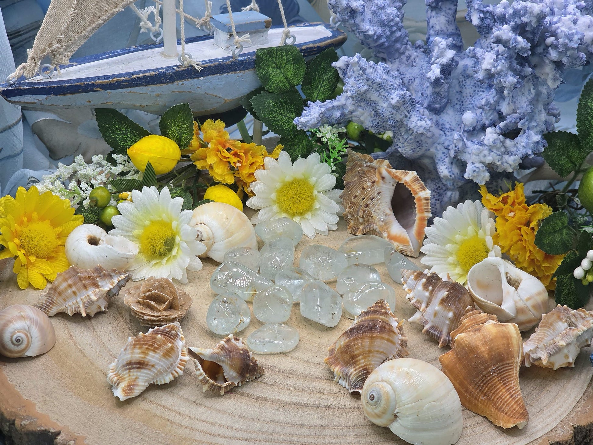 Topazio azzurro pietra naturale burattata