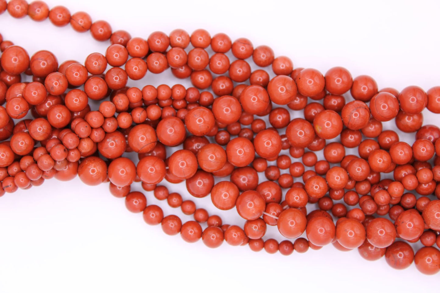 Diaspro rosso filo di pietra naturale tondo liscio