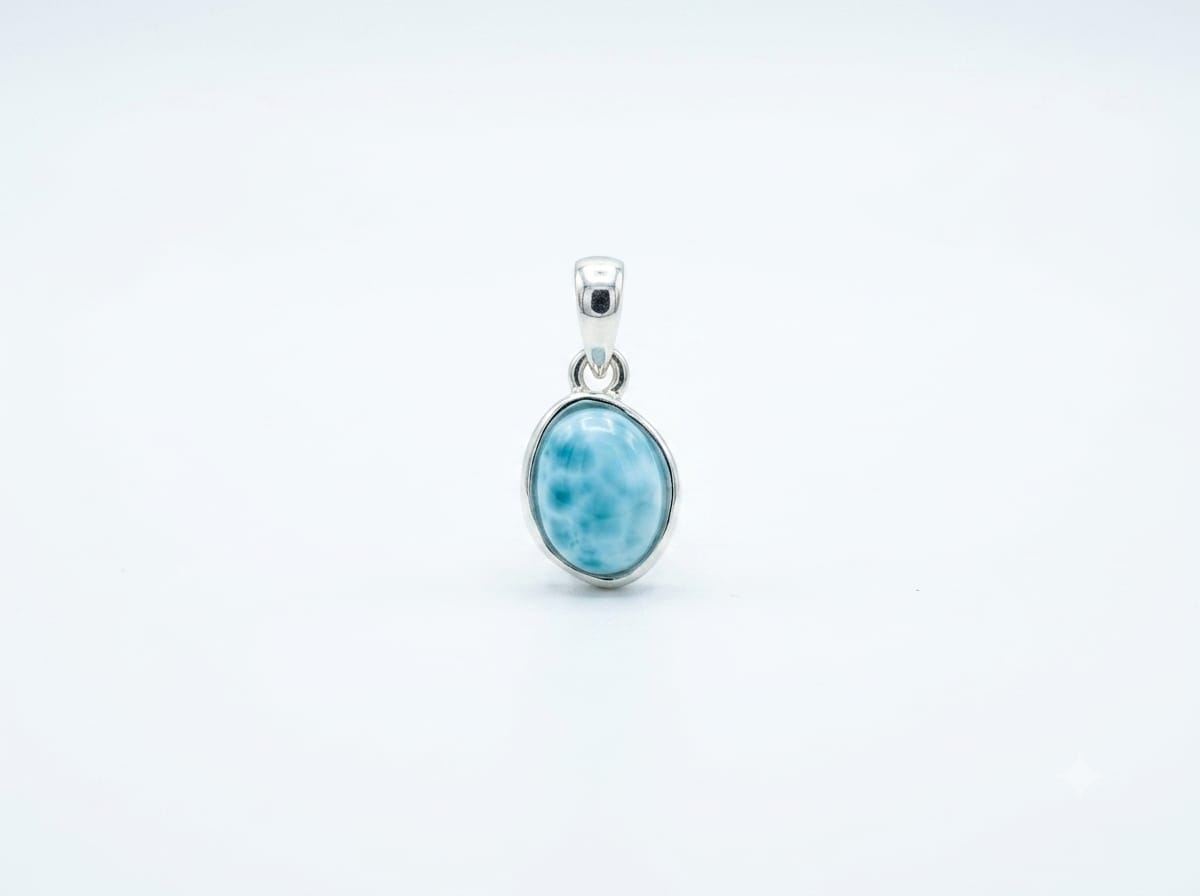 Ciondolo ovale Larimar pietra naturale
