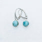 Orecchini pendenti tondi Larimar pietra naturale