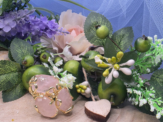 anello quarzo rosa naturale