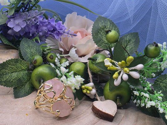 anello quarzo rosa naturale