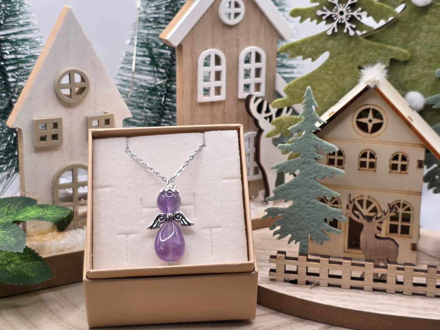 Ciondolo angelo ametista