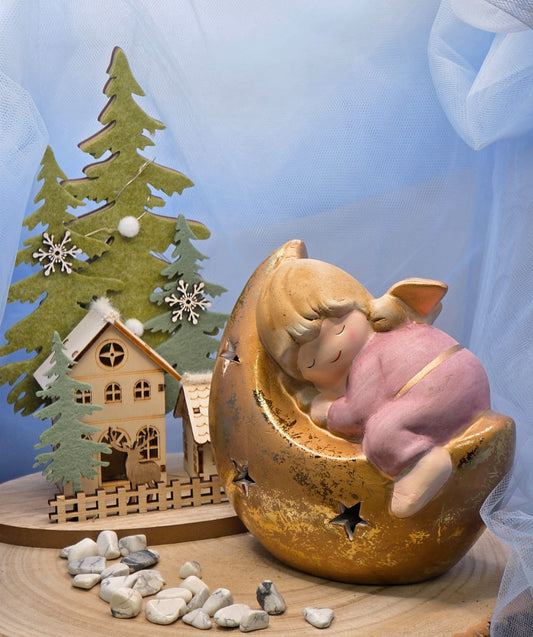 Statuina angelo con luna