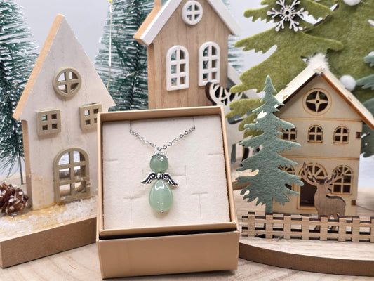 Ciondolo Angelo Avventurina Verde pietra naturale