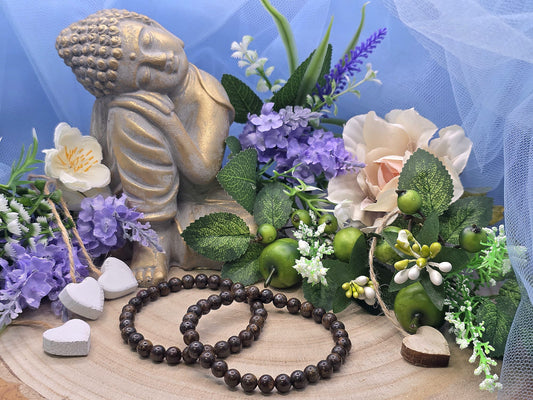 bracciale 6mm Bronzite naturale