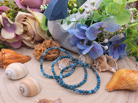 bracciale 4mm apatite blu naturale