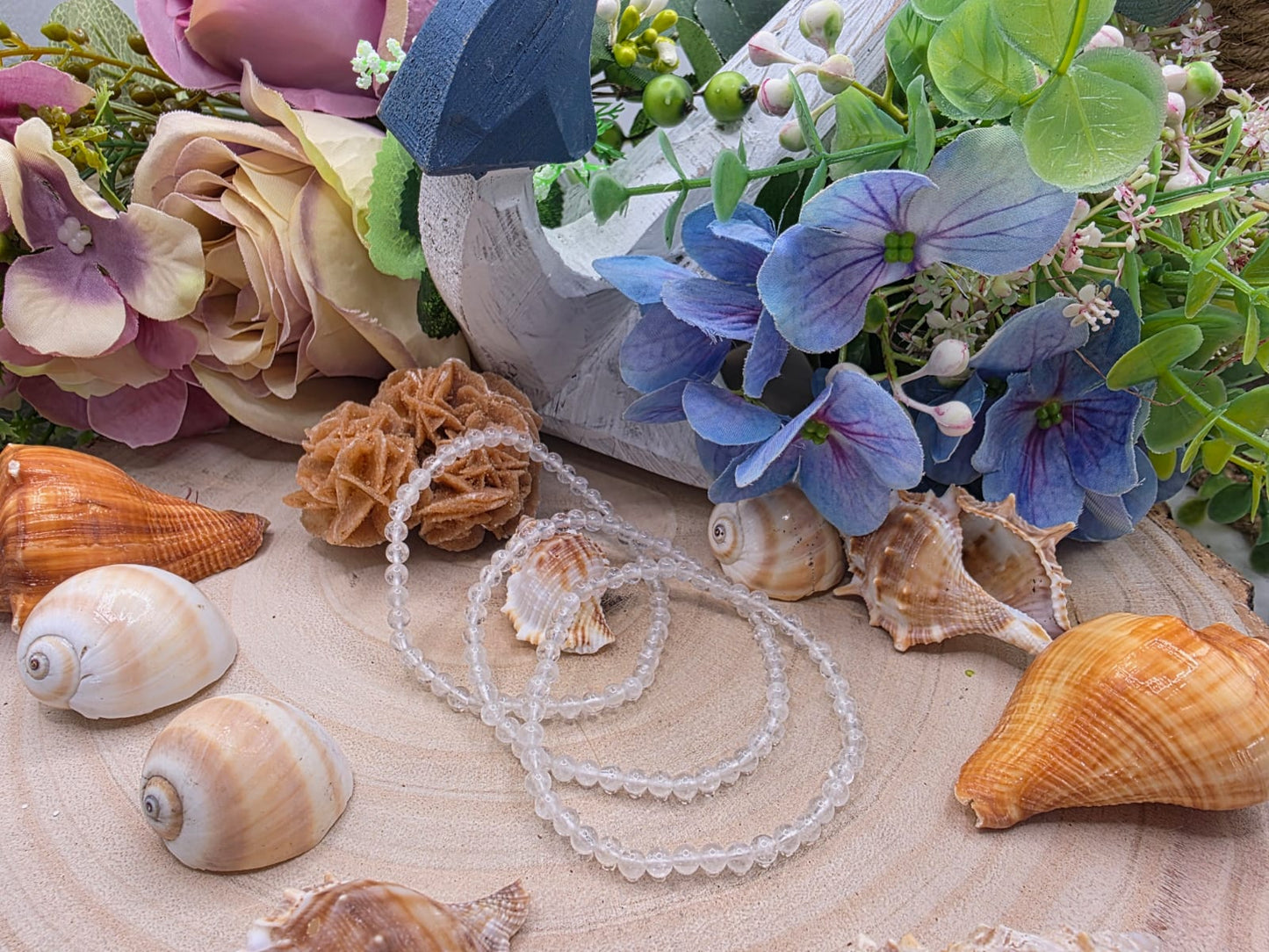 bracciale 4mm quarzo ialino naturale