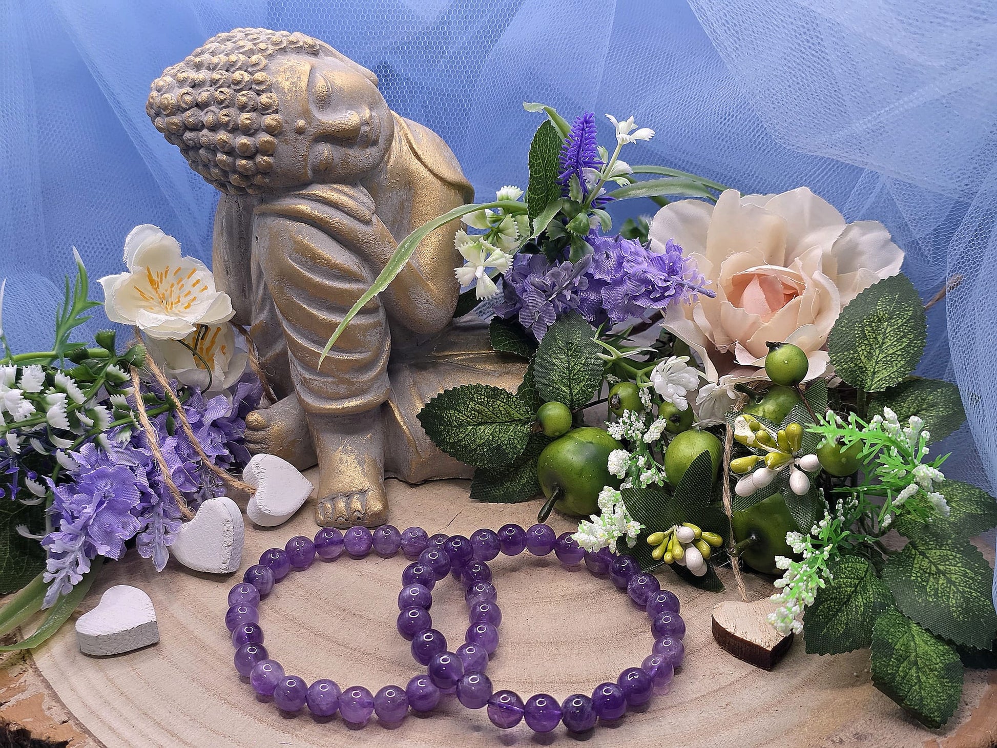 bracciale 8mm Ametista naturale