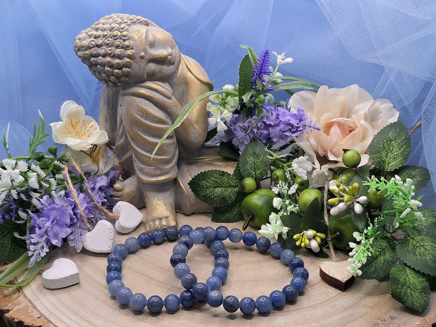 bracciale 8mm Avventurina blu naturale