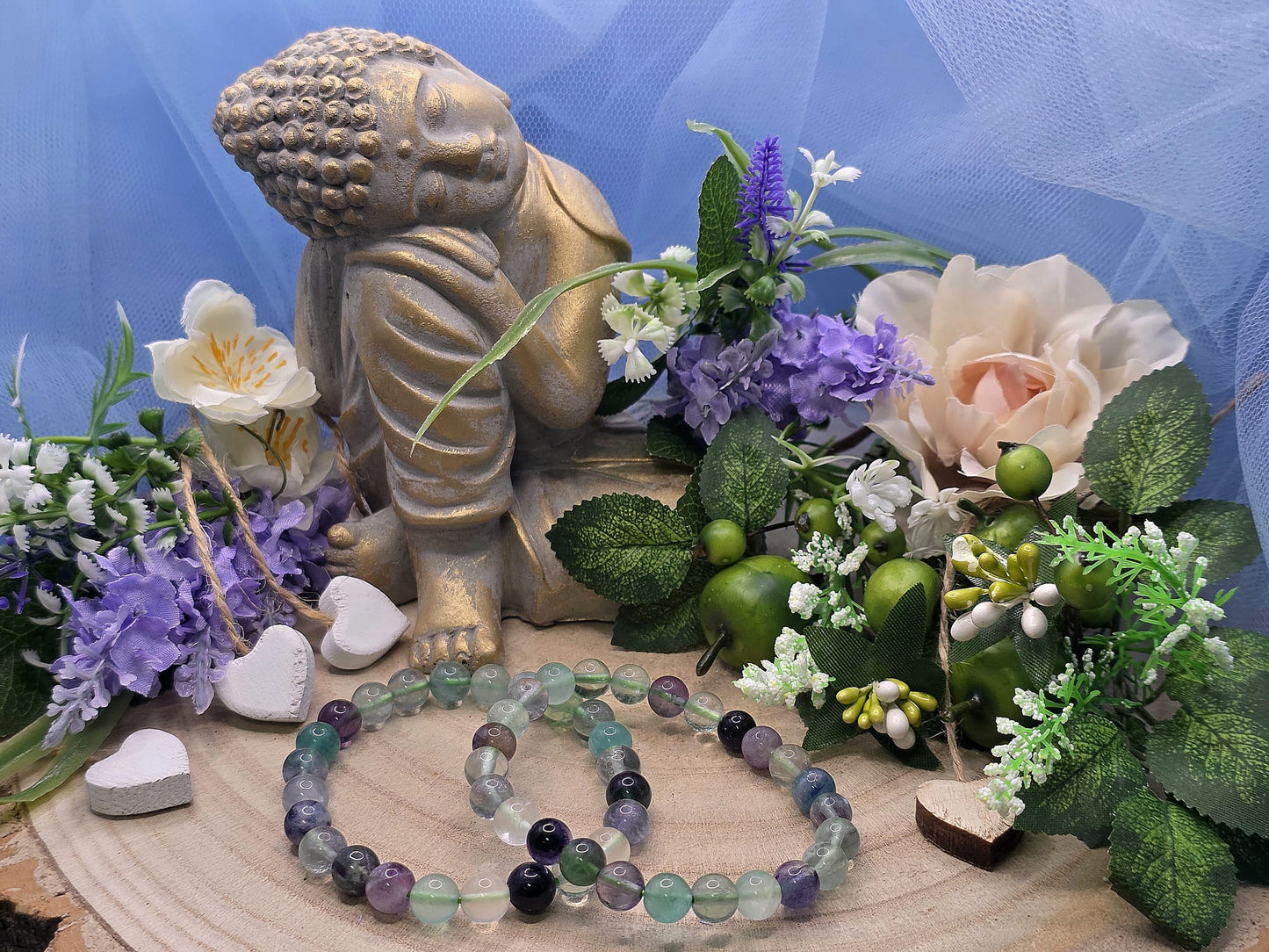 bracciale 8mm Fluorite naturale