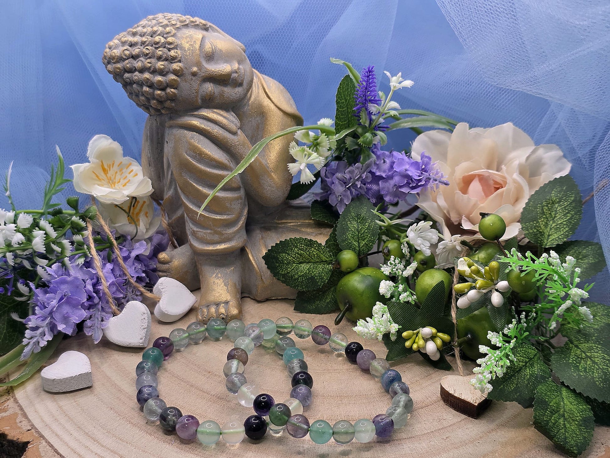 bracciale 8mm Fluorite naturale