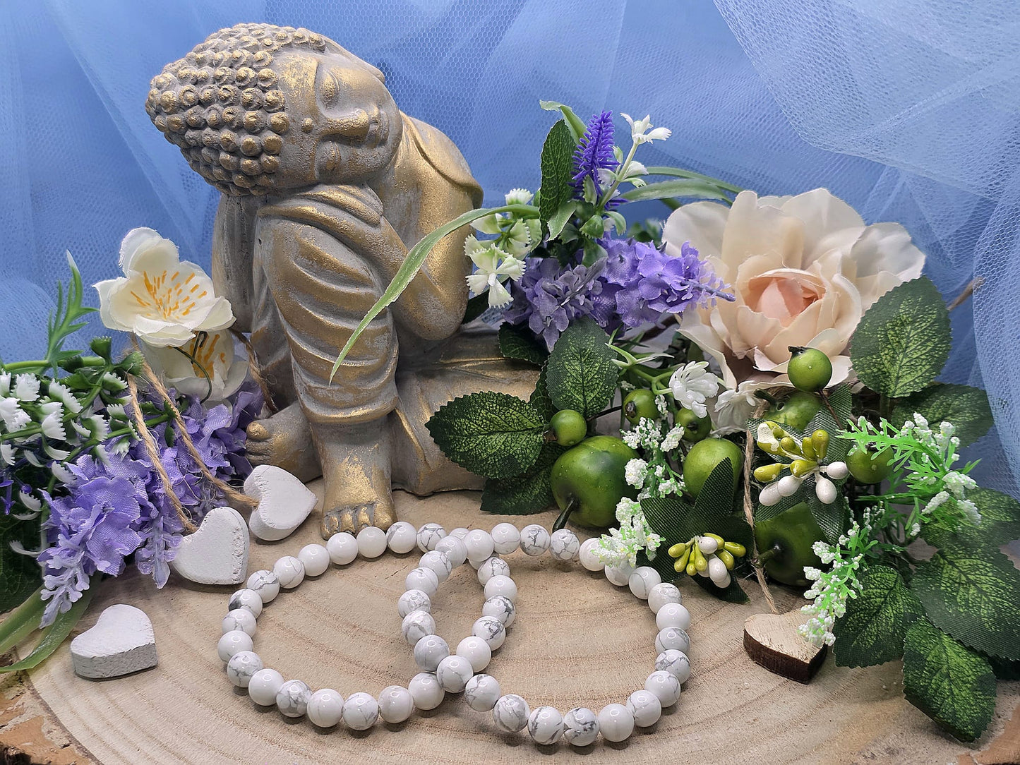 bracciale 8mm Magnesite naturale