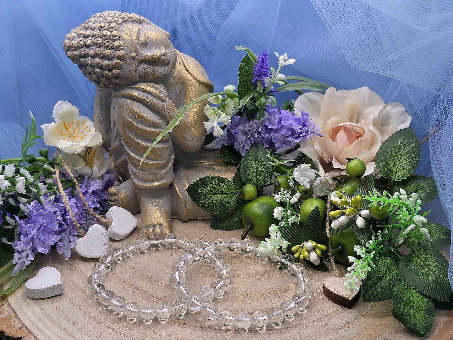 bracciale 8mm Quarzo ialino naturale