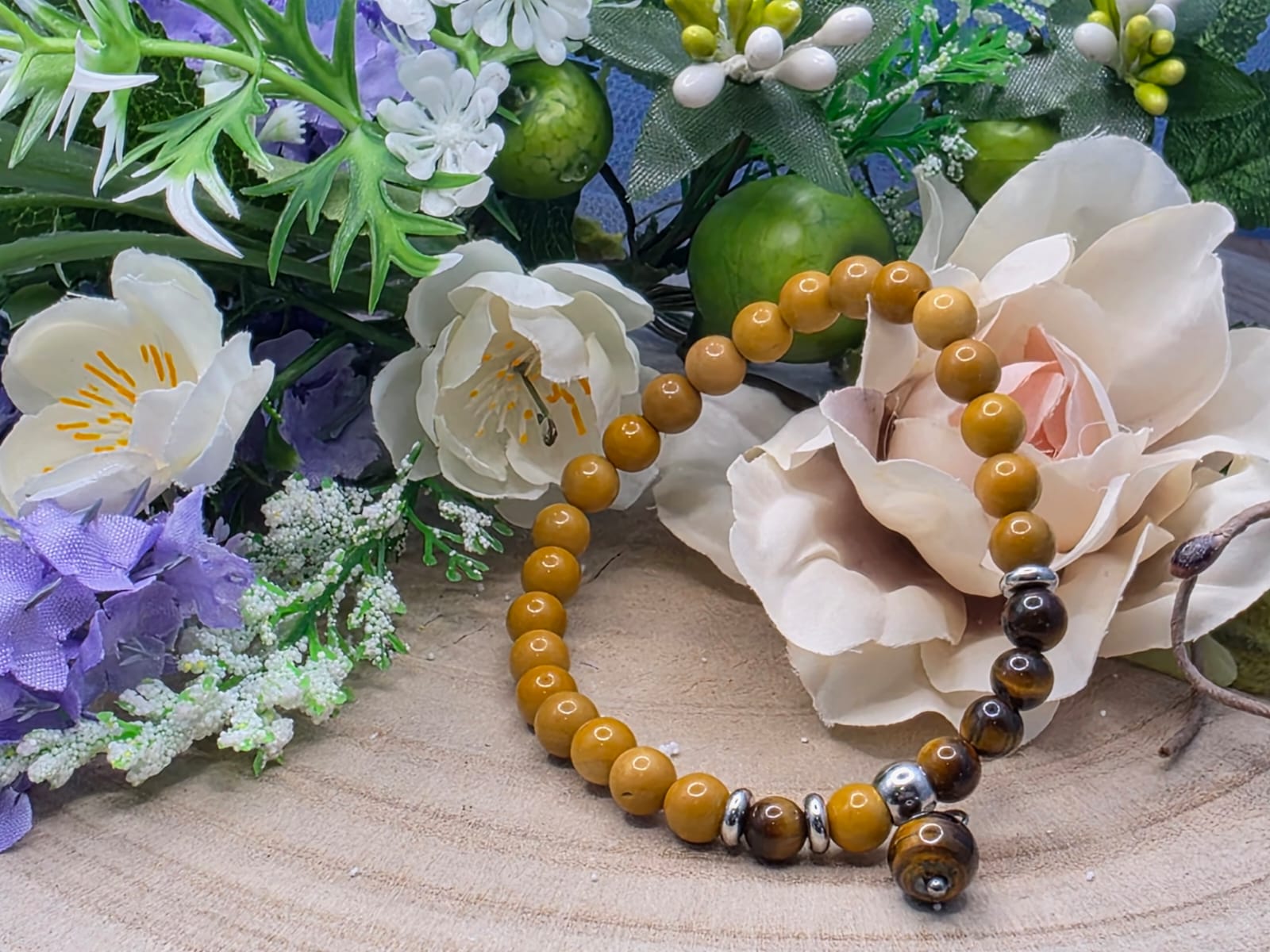 Bracciale diaspro giallo naturale 