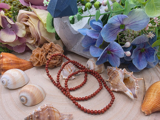 Bracciale Diaspro Rosso 4mm pietra naturale