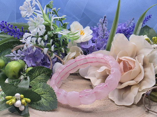 bracciale fascia quarzo rosa naturale