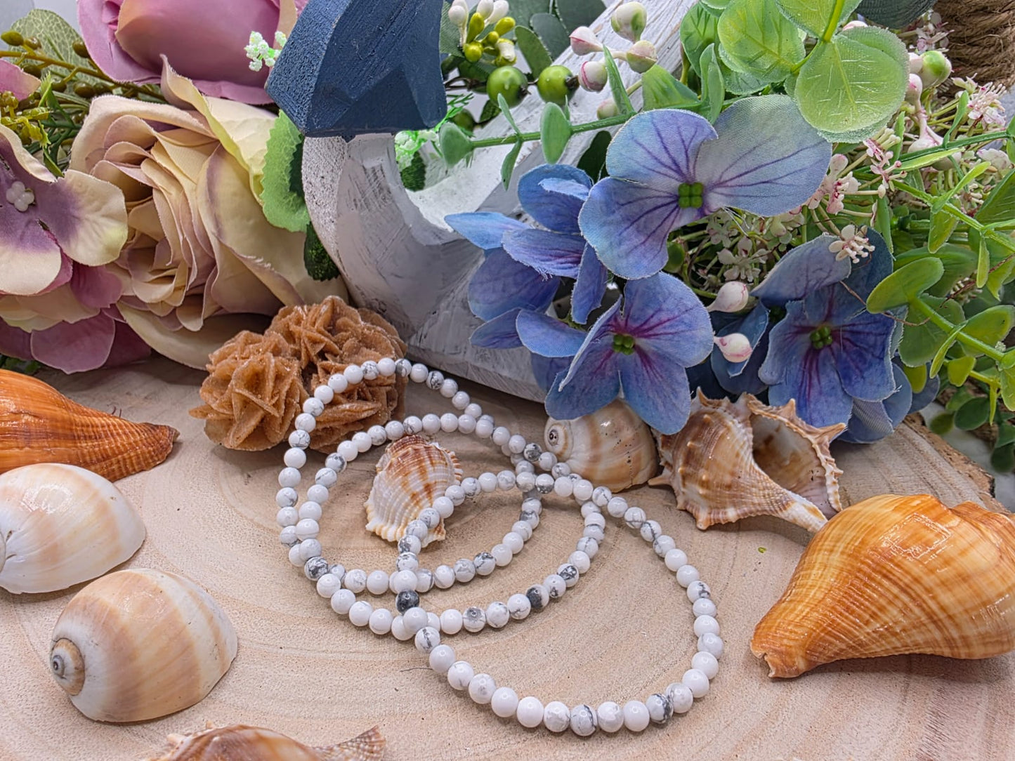 bracciale 4mm magnesite naturale