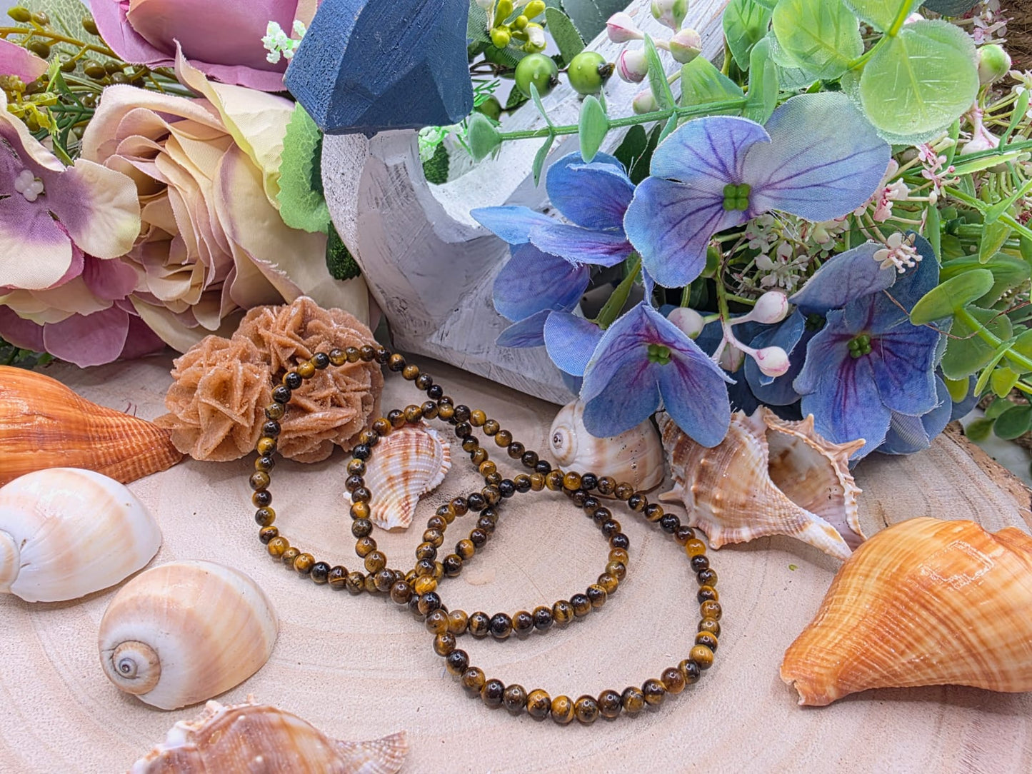 bracciale 4mm occhio di tigre naturale