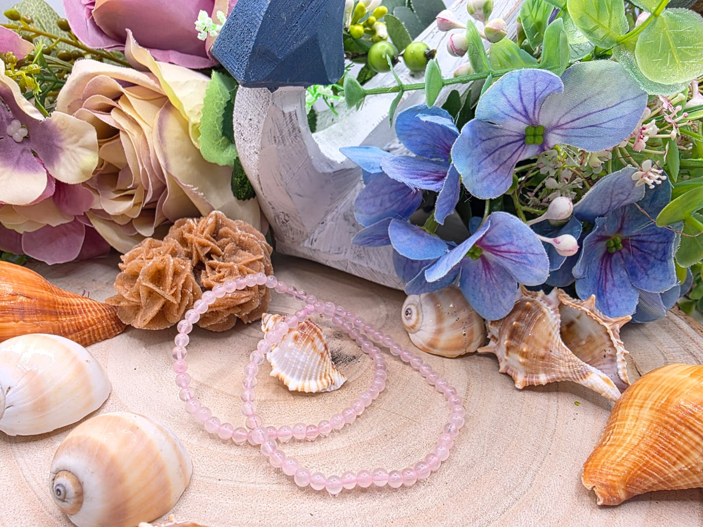 bracciale quarzo rosa 4mm naturale